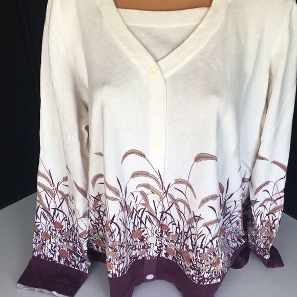 Breckenridge Woman Button Long Sleeve Top 2X - Picture 3 of 12
